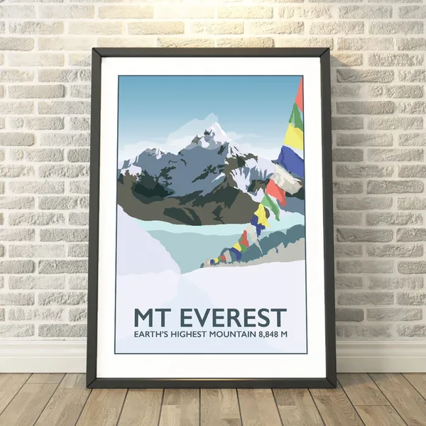 Mount Everest Base Camp Nepal Travel Poster