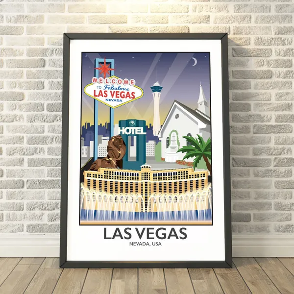 Las Vegas Nevada Travel Poster, Memory Capture