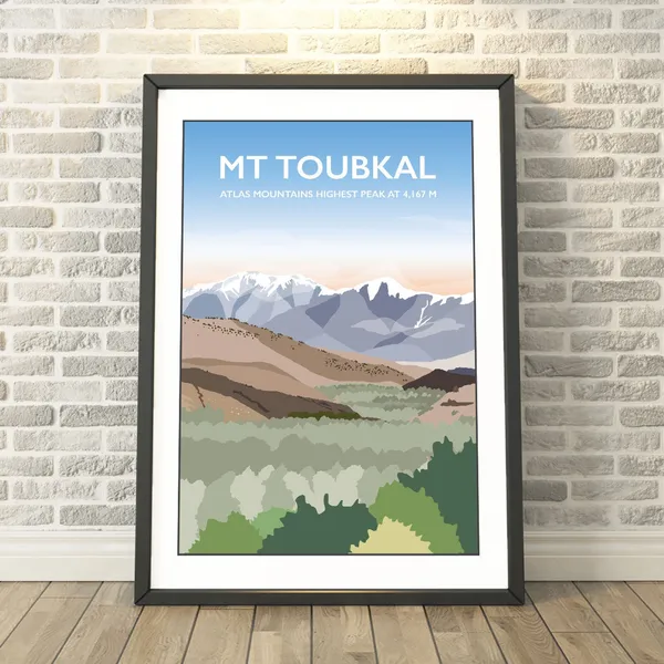 Mount Toubkal Atlas Mountains Morocco Travel Poster