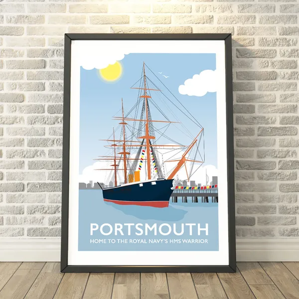 Portsmouth HMS Warrior Hampshire Travel Poster
