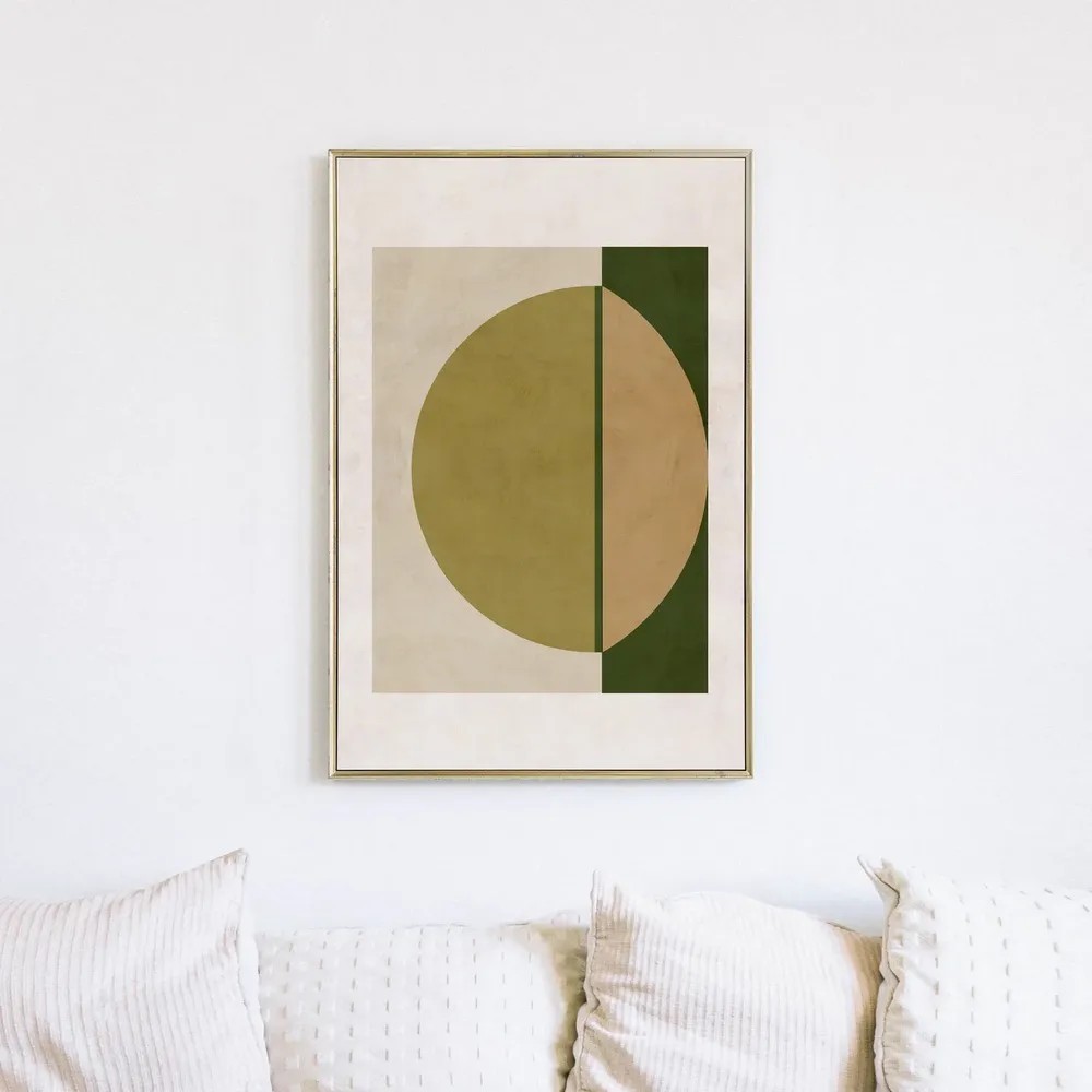 Abstract Art Print, Modern Olive Green Geometric - Image 2
