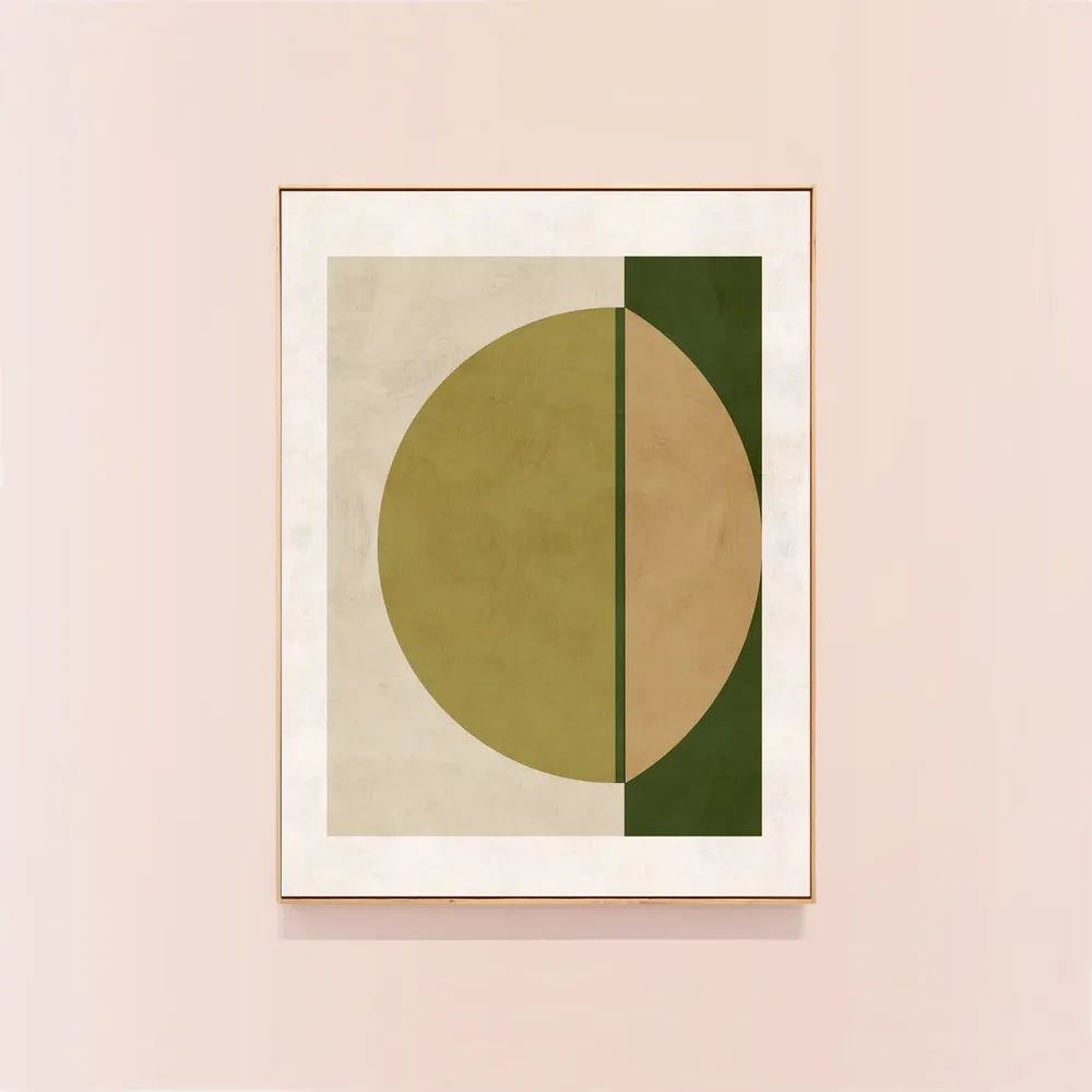Abstract Art Print, Modern Olive Green Geometric - Image 3