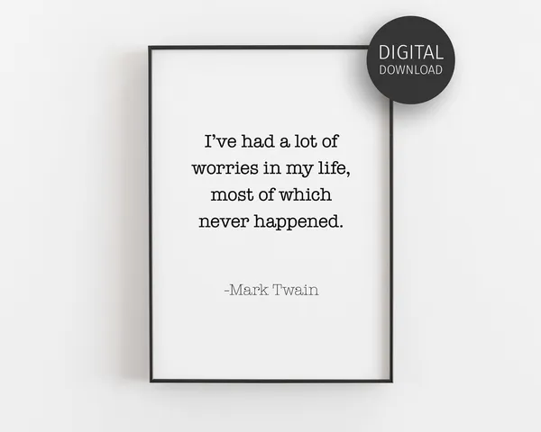 Mark Twain Quote Minimalist Literary Poster Print