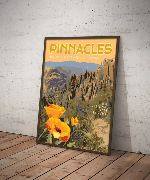 Pinnacles National Park Vintage Travel Poster Print