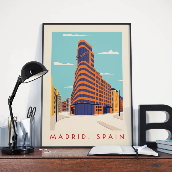Madrid Vintage Retro Travel Poster, Home Decor