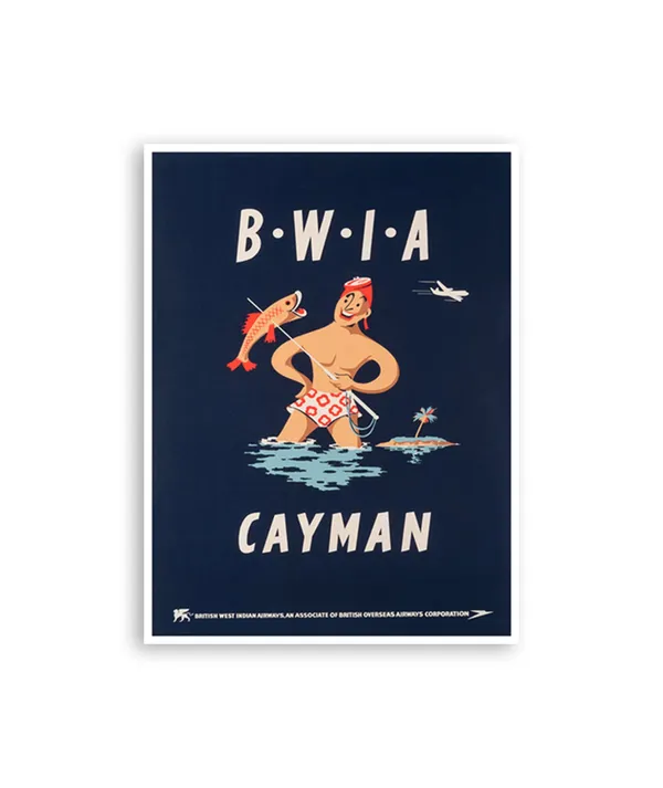 Cayman Islands Retro Travel Poster Print
