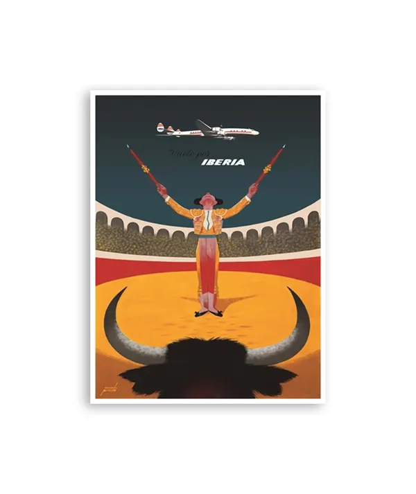 Spain Travel Poster, Vintage Bull Fighter Art Print