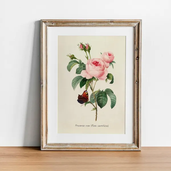 Rose Vintage Botanical Victorian Poster Art Print