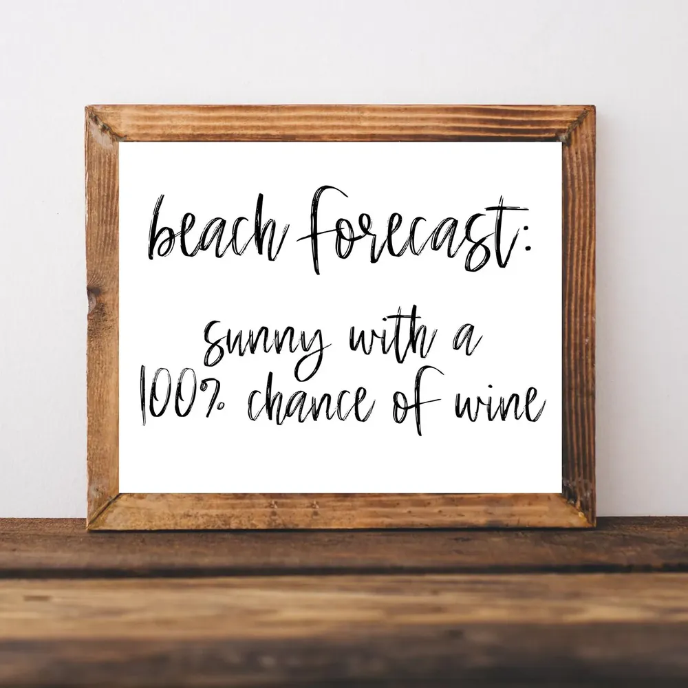 Beach Sign Coastal Farmhouse Art Print