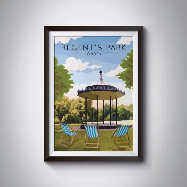 Regents Park London Poster, North West London Travel Poster