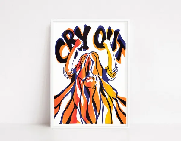 Cry Out Vintage Feminism Poster, The Future Is Female