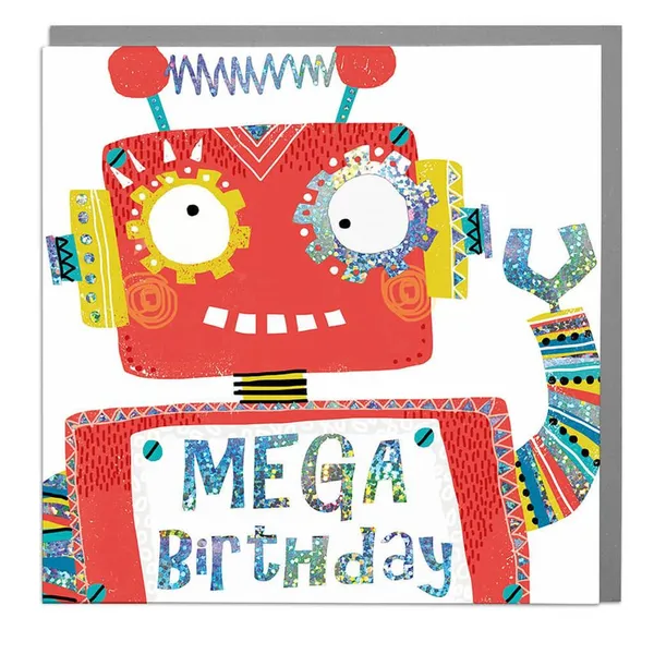 Robot Happy Birthday Poster Print