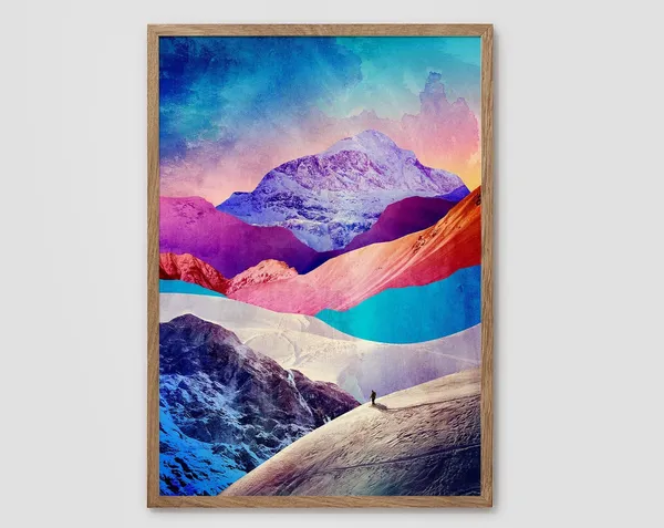 Mountain Landscape Art Print, Nature Decor
