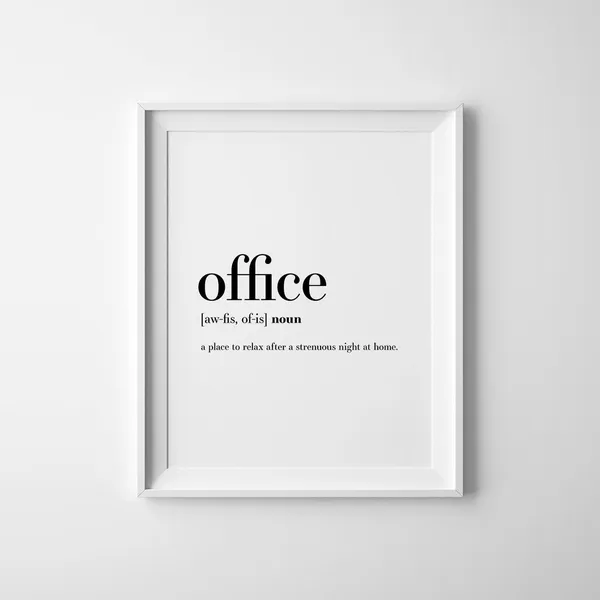 Office Work Quotes Definition Poster, Funny Office Decor