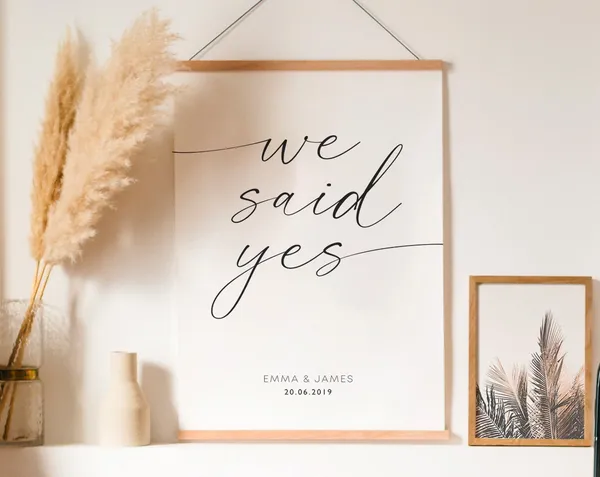 Custom Wedding Print, Personalized Engagement Gift