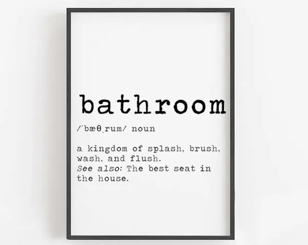 Bathroom Definition Funny Bathroom Signs Art Print
