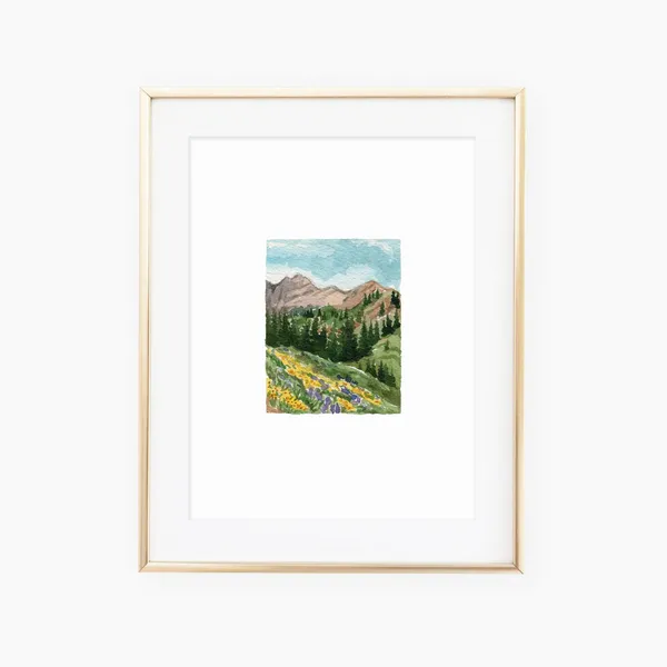 Albion Basin Utah Watercolor Landscape Art Print
