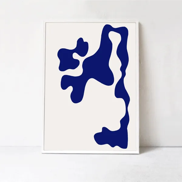 Blue Abstract Art, Contemporary Poster