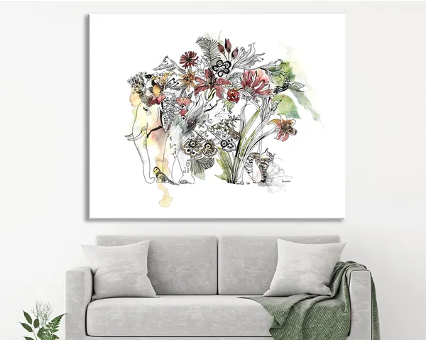 Elephant Watercolor Boho Wall Decor Poster Print