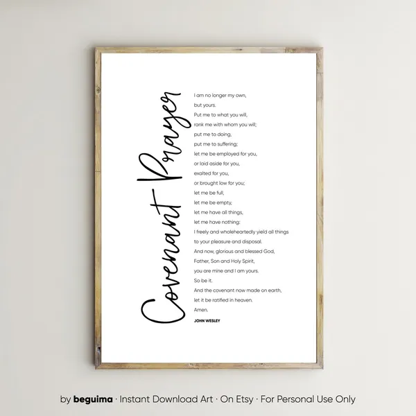 Covenant Prayer Bible Verse Christian Art Print
