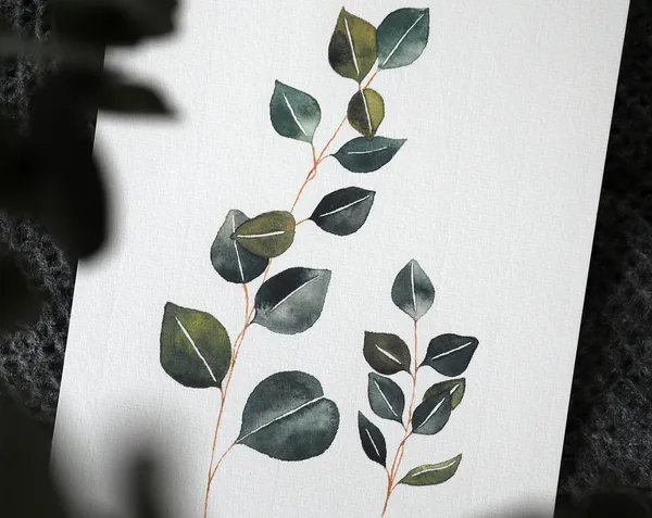 Eucalyptus Watercolor Art Print, Botanical Wall Decor