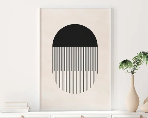 Abstract Woodblock Geometric Minimalist Art Print
