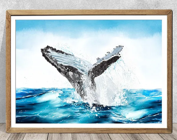 Humpback Whale - Watercolor Art