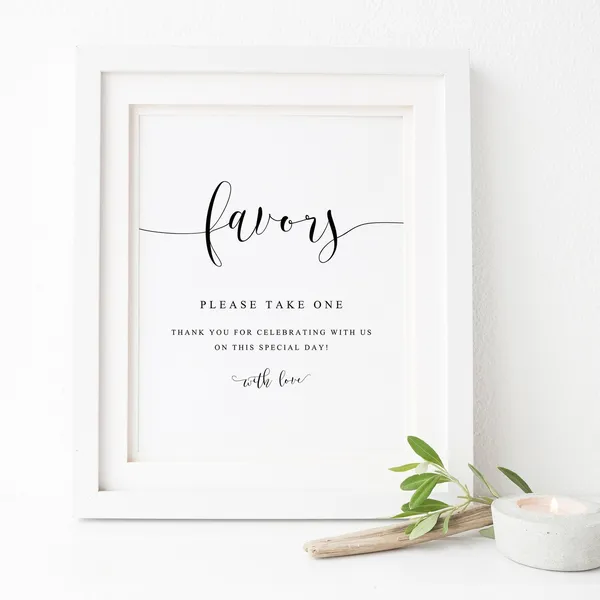 Wedding Favors Sign, Please Take One Sign