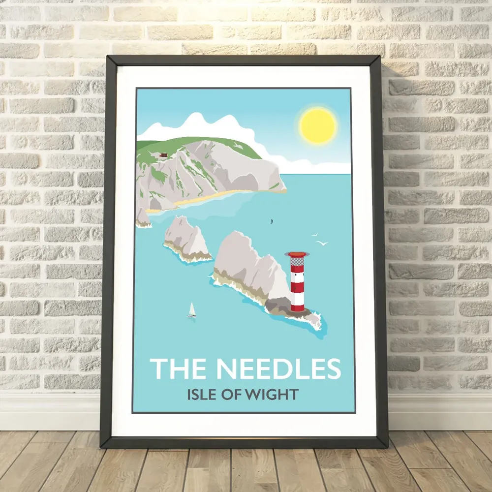 The Needles Isle of Wight Travel Poster