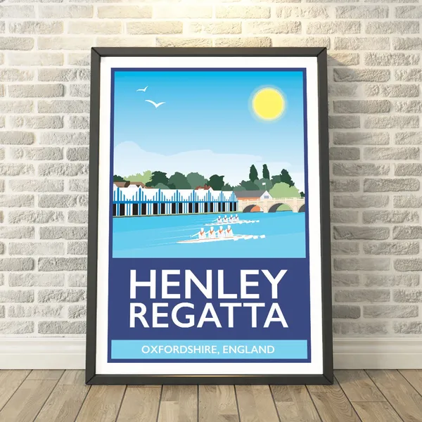 Henley-on-Thames Regatta Boat Race Travel Poster