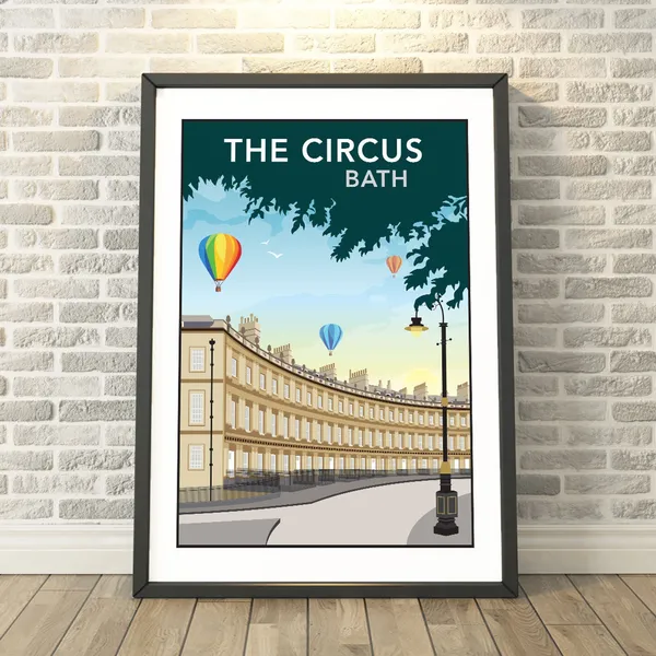 The Circus, Bath Somerset Travel Poster