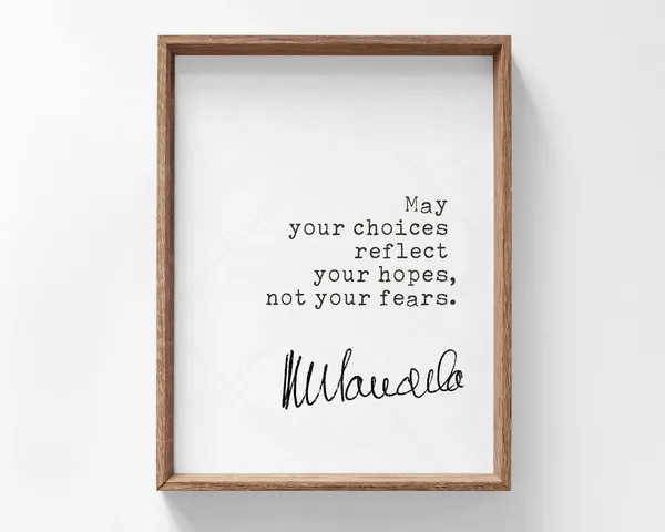 Nelson Mandela Hope Quote Poster for Book Lovers