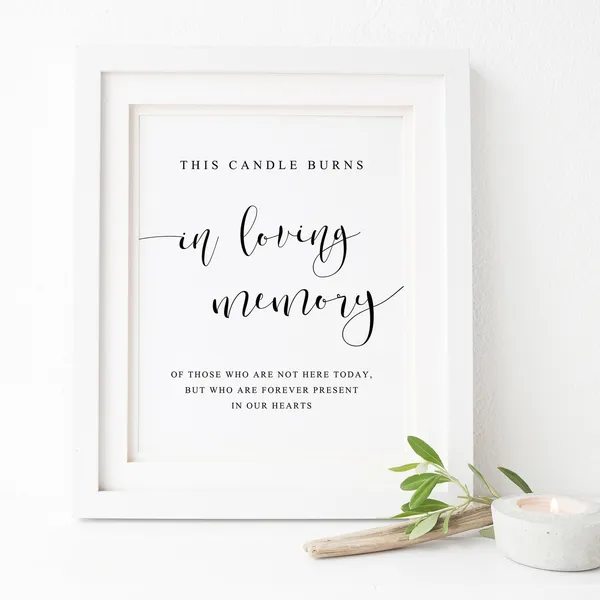 In Loving Memory Candle Wedding Memorial Sign