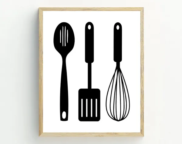 Utensils - Minimalist Kitchen Art