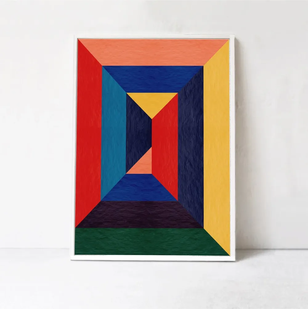 Colorful Abstract Geometric Poster Art Print