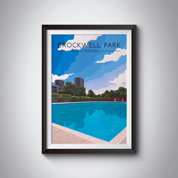 Brockwell Park London Travel Poster, Brixton Scene