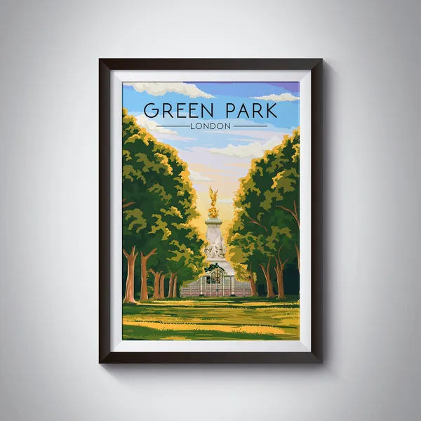 Green Park London Travel Poster, Royal Parks Print