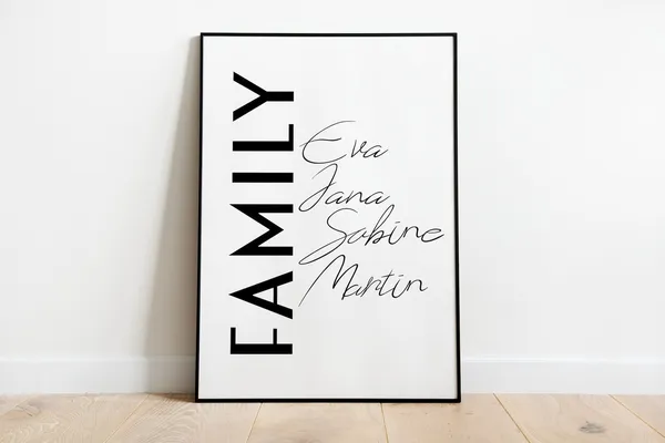 Personalized Family Siblings Typography Art Print