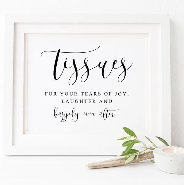 Happy Tears Wedding Sign, Ceremony Art Print