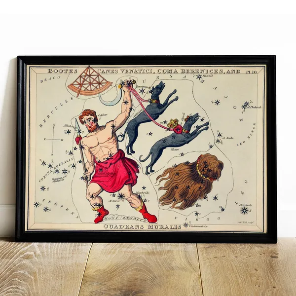 Bootes and Canes Venatici Vintage Space Poster
