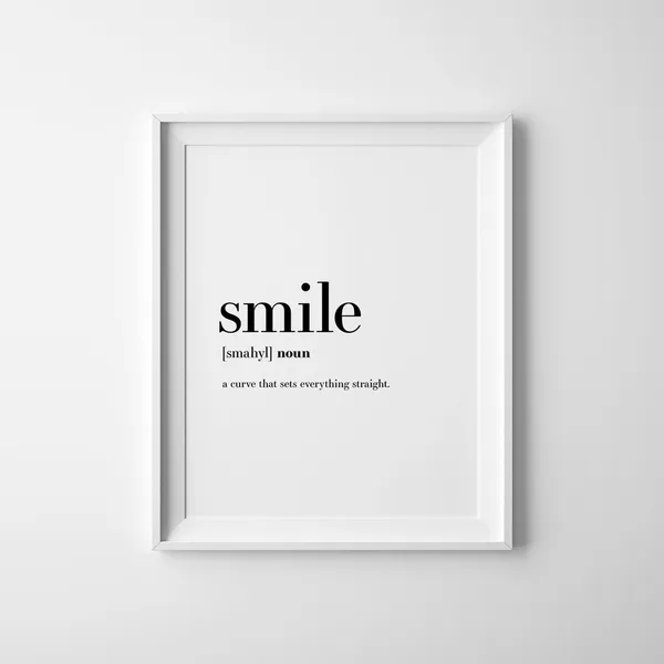 Smile Definition Poster, Scandinavian Decor Art Print