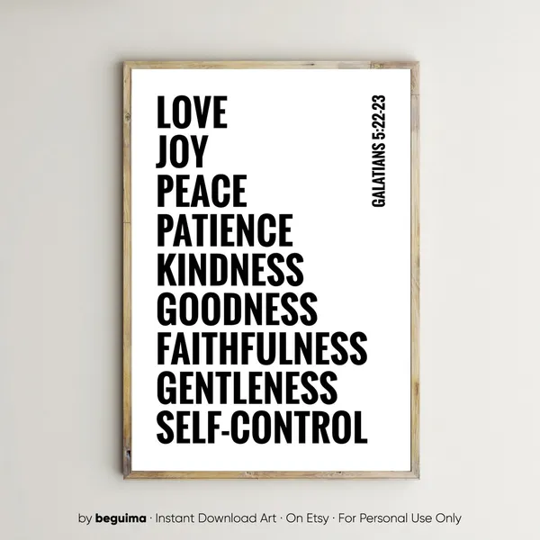 Fruit Of The Spirit Bible Verse Wall Art Print