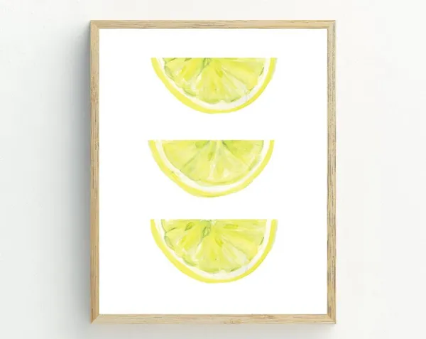 Lemon Citrus Kitchen Wall Decor Art Print