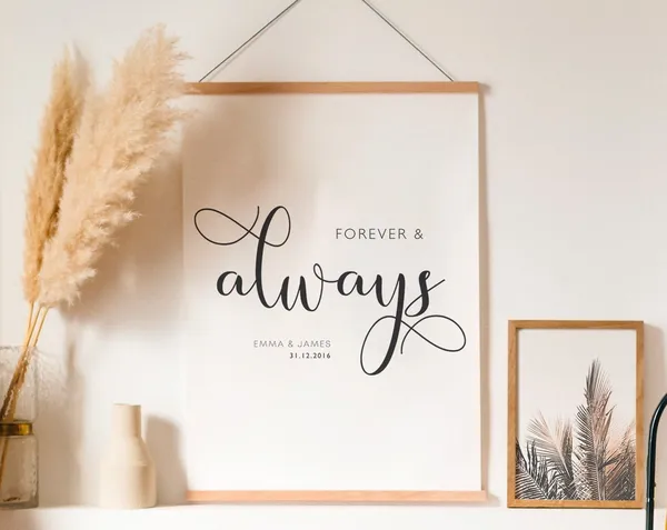 Custom Couple Print: Forever and Always Quote