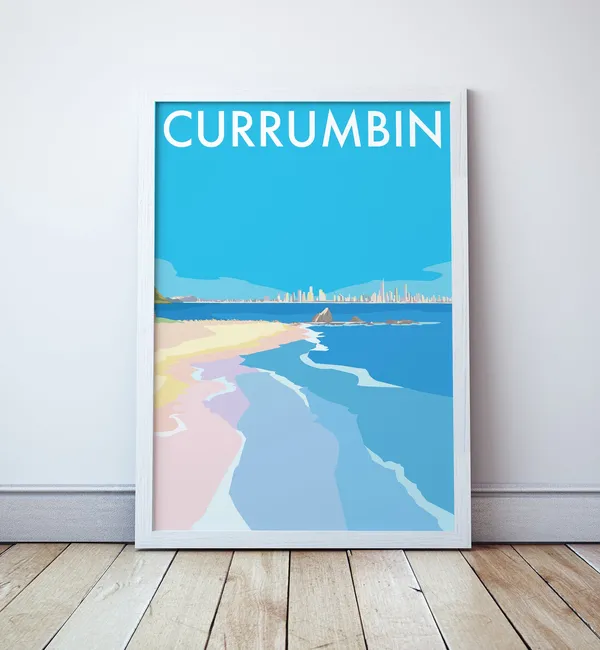 Currumbin Beach Gold Coast Travel Poster