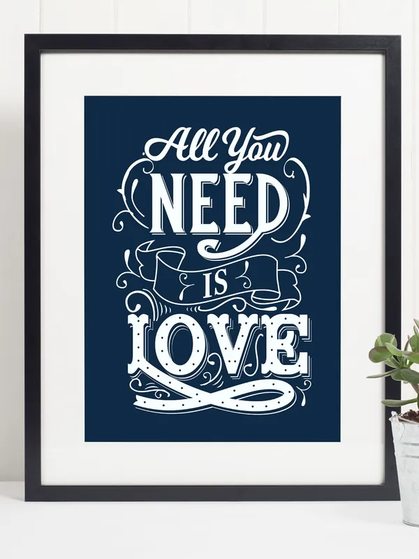 All You Need Is Love Quote Poster, Beatles Song