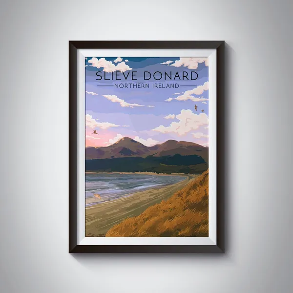 Slieve Donard Vintage Travel Poster, Mourne Mountains