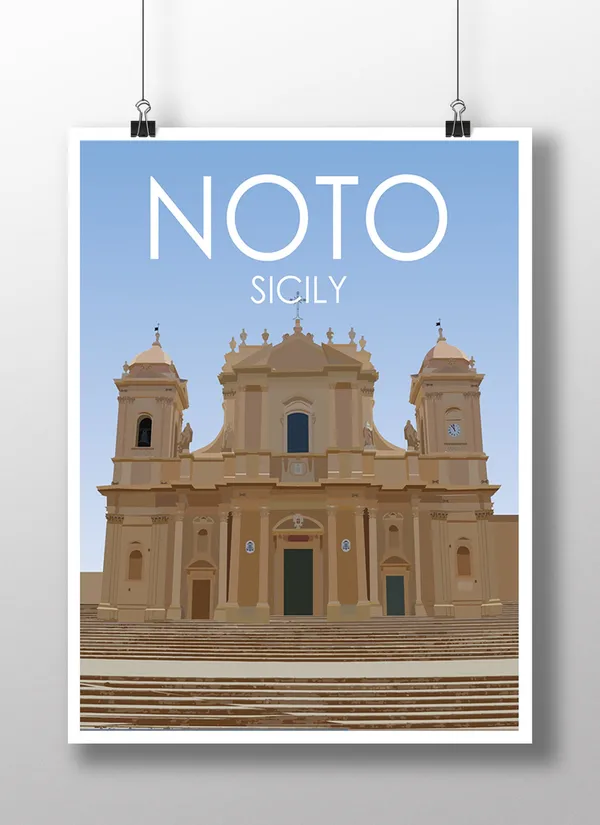 Noto Italy Travel Poster Art Print