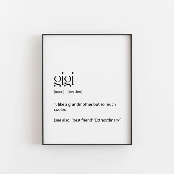 Gigi Definition Poster, Grandmother Gift