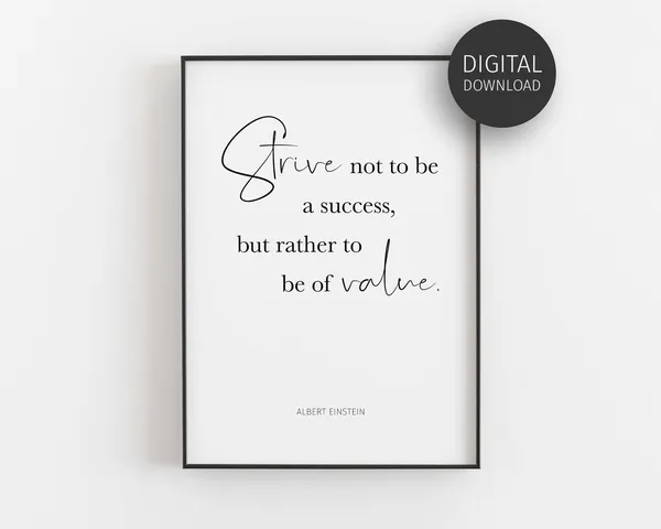 Albert Einstein Quote, Minimalist Classroom Art Print